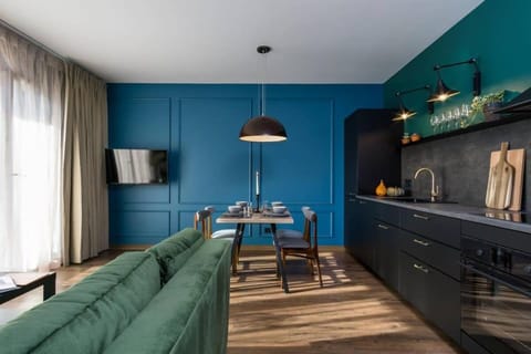 Kitchen or kitchenette, Living room, Dining area