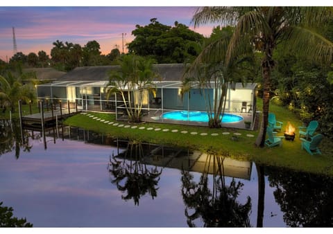 Property building, Day, Night, Natural landscape, Garden, Garden view, Pool view, Swimming pool