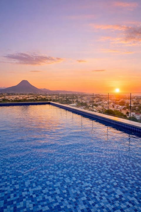 Mountain view, Pool view, Sea view, Swimming pool, Sunset
