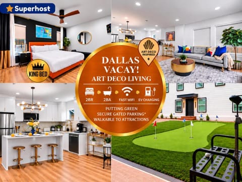 Bed, Minigolf, Kitchen or kitchenette, Living room, Seating area, Dining area, Bedroom, Parking, internet