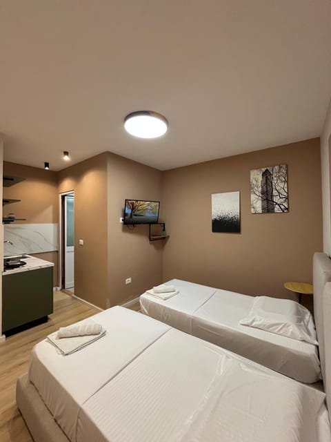 Bed, TV and multimedia, Kitchen or kitchenette, Photo of the whole room