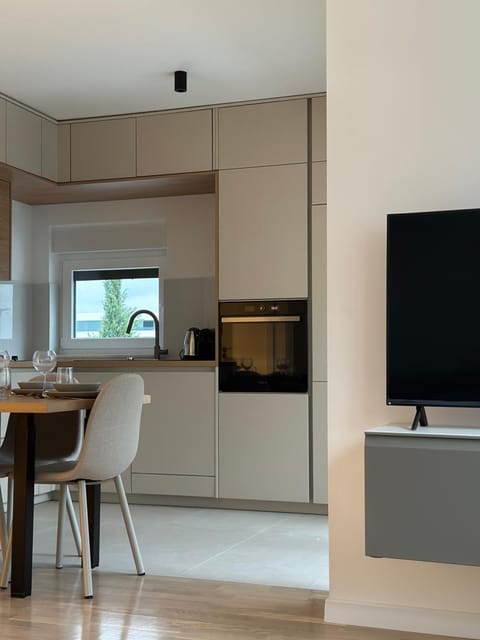 Kitchen or kitchenette, oven