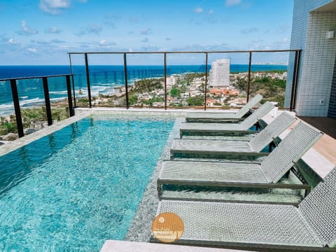 Natural landscape, View (from property/room), Balcony/Terrace, Pool view, Sea view, Swimming pool, sunbed