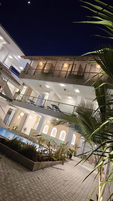 Property building, Night, Pool view, Swimming pool