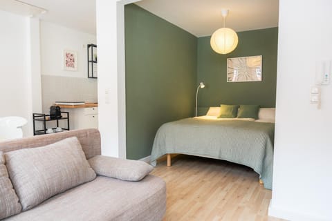Bed, Living room, Photo of the whole room, Seating area, Bedroom