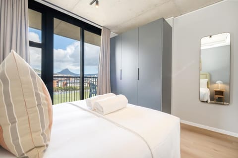 Bed, Bedroom, Mountain view, wardrobe