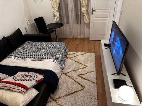 Communal lounge/ TV room, Bed, TV and multimedia, Living room, Photo of the whole room, Seating area, Evening entertainment, Bedroom, wardrobe