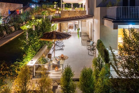 Property building, Living room, Swimming pool