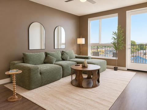 Patio, Natural landscape, View (from property/room), Balcony/Terrace, Living room, Decorative detail, Seating area, internet, air conditioner