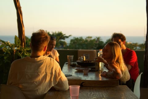 Day, People, Natural landscape, View (from property/room), Balcony/Terrace, Dining area, Sea view