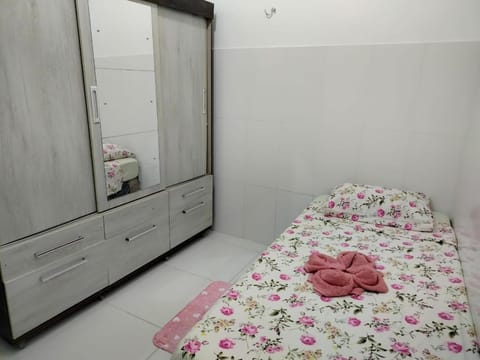 Bed, wardrobe