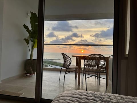 View (from property/room), Balcony/Terrace, Sea view, Sunset