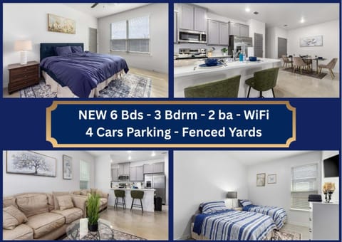 NEW 1 Story Townhome 6 BDs 5 Mile Baylor Scott & White Fenced Backyard - Professionally Managed by Stay Albatross House in Temple