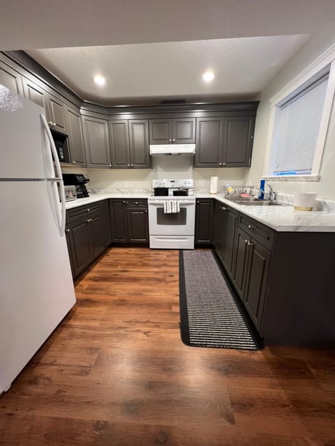 Kitchen or kitchenette, oven