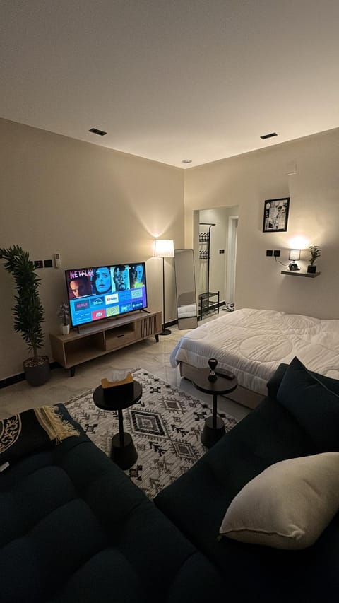 Communal lounge/ TV room, Bed, TV and multimedia, Living room, Photo of the whole room, Seating area, Evening entertainment, Bedroom
