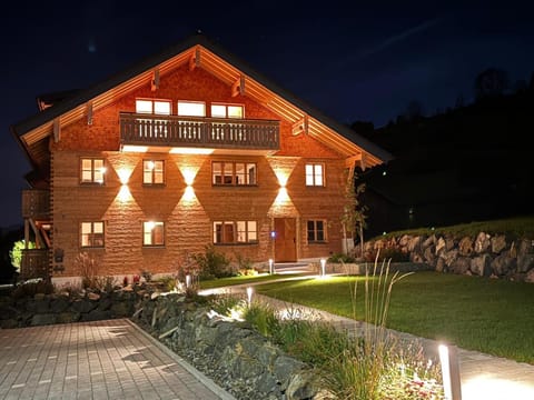 Property building, Night, Garden, Garden view