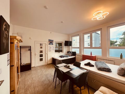 Bed, Sauna, Sauna, TV and multimedia, Living room, Photo of the whole room, Seating area, cot