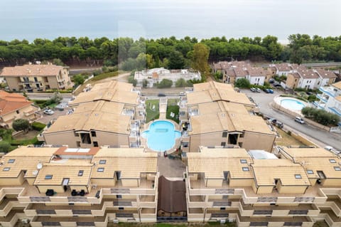 Property building, Neighbourhood, Bird's eye view, Pool view, Street view, Swimming pool