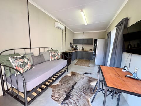 Bed, TV and multimedia, Kitchen or kitchenette, Living room, Photo of the whole room, oven, air conditioner