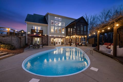 Patio, Seating area, Dining area, Pool view, Swimming pool