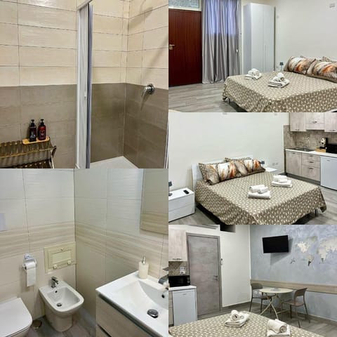 Shower, Toilet, Bed, Bathroom, Kitchen or kitchenette, Photo of the whole room, Bedroom, towels