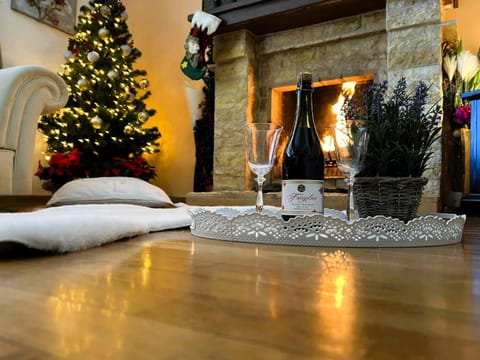 Property building, fireplace