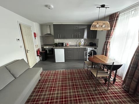 Kitchen or kitchenette, Living room, Seating area, Dining area, oven