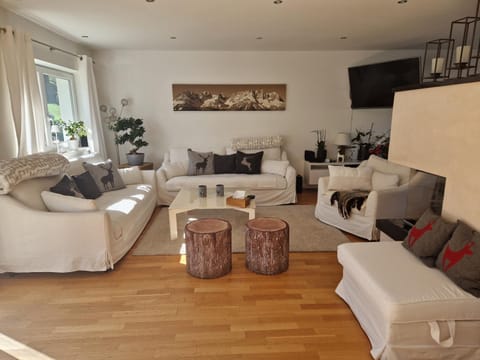 Living room, fireplace