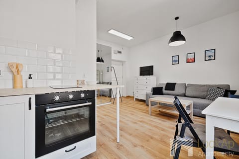 Kitchen or kitchenette, Living room, stove