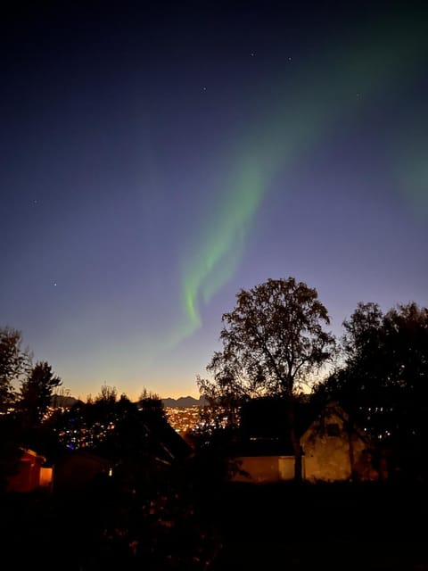 Tromsø pearl near mountains, city life and northern lights House in Tromso