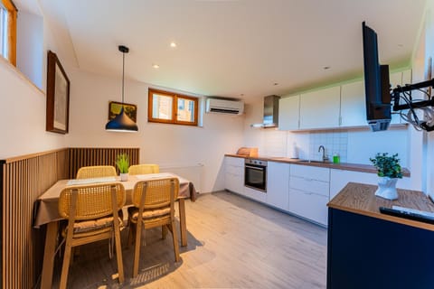 Kitchen or kitchenette, Dining area, oven, stove, kitchen