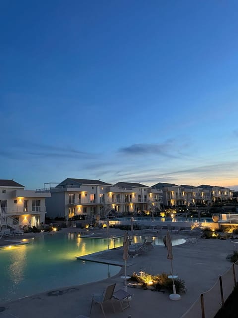 Night, Pool view, Swimming pool