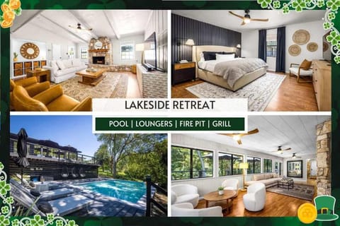 Lake Access Pool Loungers Fire Pit Grill House in McQueeney