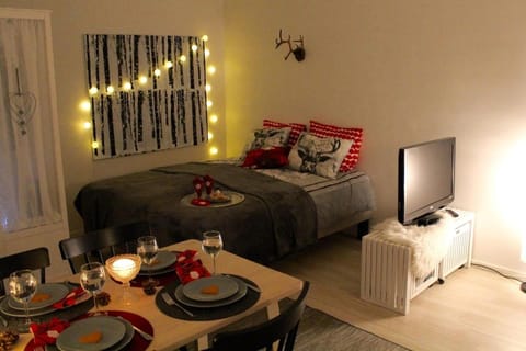 Communal lounge/ TV room, Bed, TV and multimedia, Living room, Photo of the whole room, Seating area, Dining area, Evening entertainment