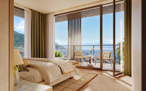 Bed, View (from property/room), Balcony/Terrace, Bedroom, Lake view, Mountain view