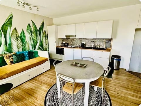 Kitchen or kitchenette, Living room, Seating area, Dining area, oven, stove