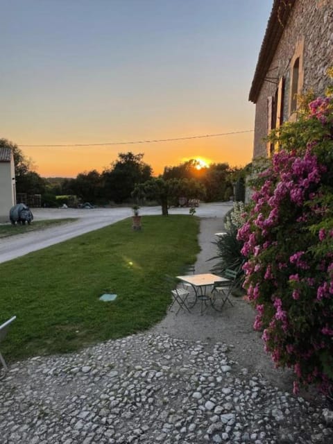 Property building, Spring, Natural landscape, Garden, Garden view, Sunset