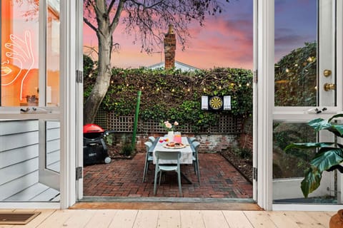 Patio, Garden view, Sunset