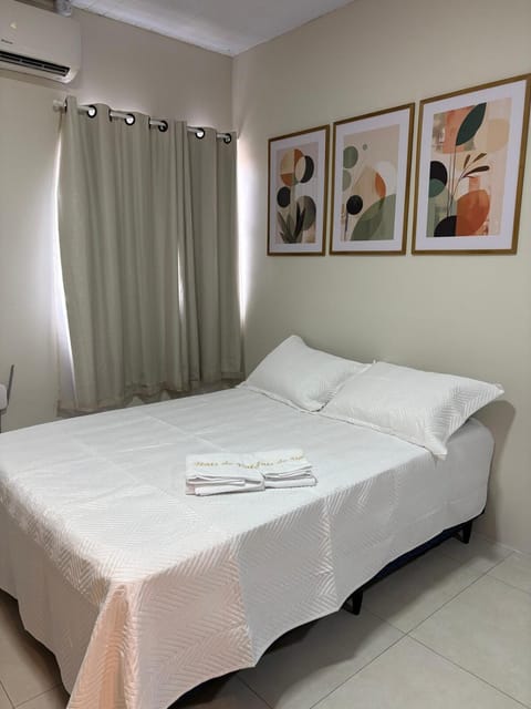 Bed, Photo of the whole room, Bedroom, towels, air conditioner