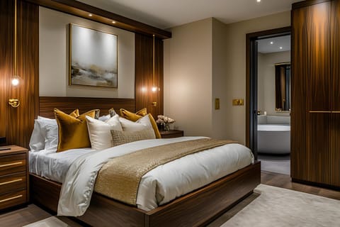 Bed, Living room, Photo of the whole room, Seating area, Bedroom, towels, wardrobe