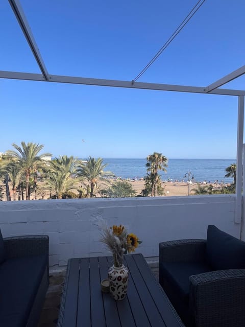 Patio, Day, Balcony/Terrace, Seating area, Beach, Sea view
