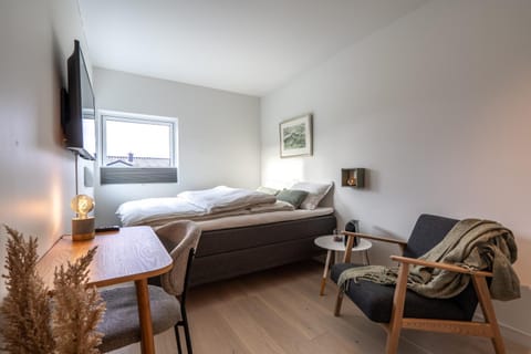 Bed, TV and multimedia, Living room, Photo of the whole room, Seating area, Bedroom