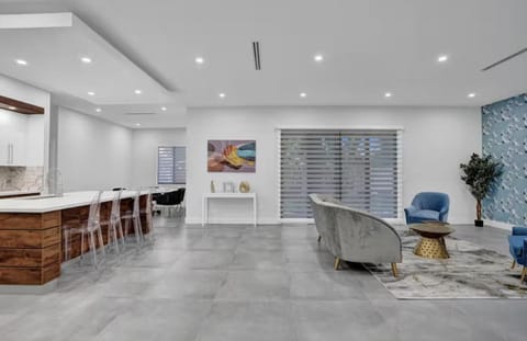 Living room, kitchen