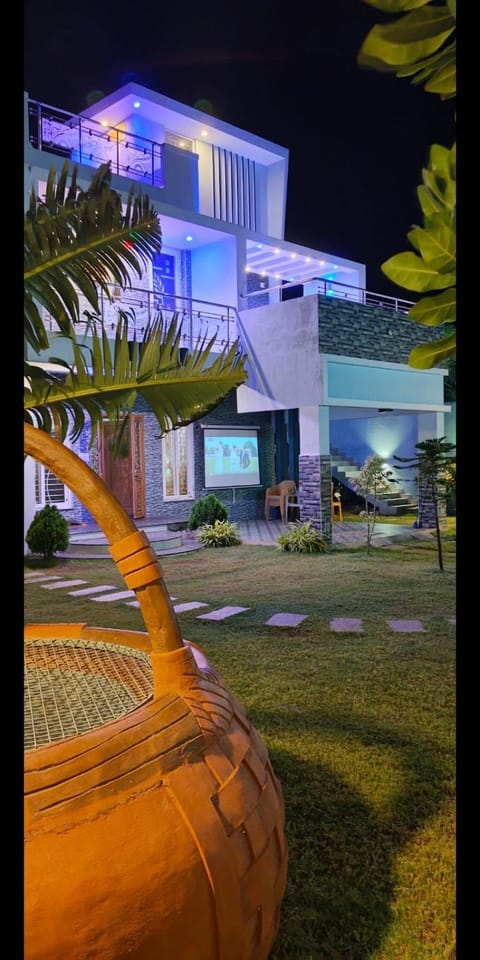 Property building, Night, Garden view