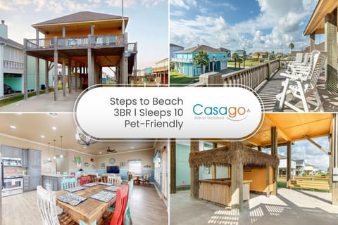 Inviting Gulf Views Pet Friendly Sleeps 12 House in Bolivar Peninsula