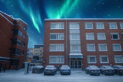 Property building, Natural landscape, Winter, Parking