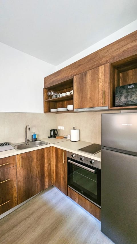 Kitchen or kitchenette, oven, stove