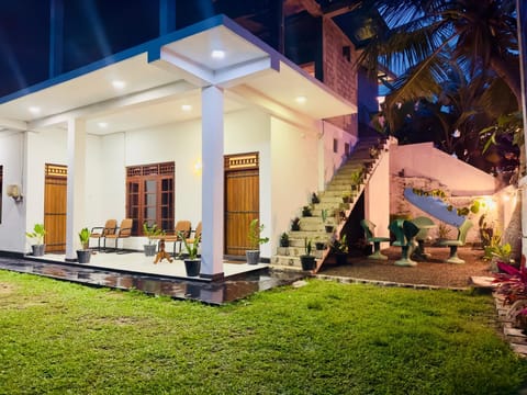 Property building, Night, Garden