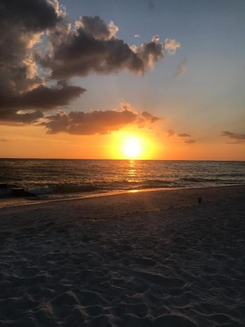 Beach, Sea view, Sunset