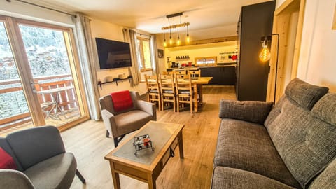 Living room, kitchen